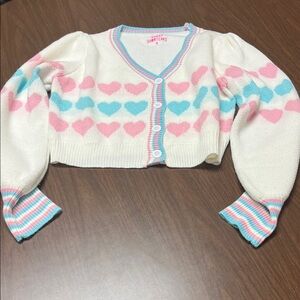 Sassy Shortcake Heart‎ Pattern Sweater, size medium